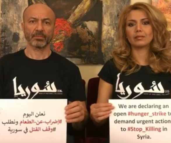 في الذكرى السابعة للثورة فنان سوري وزوجته يضربان عن الطعام تضامنا مع ضحايا الحرب فيديو