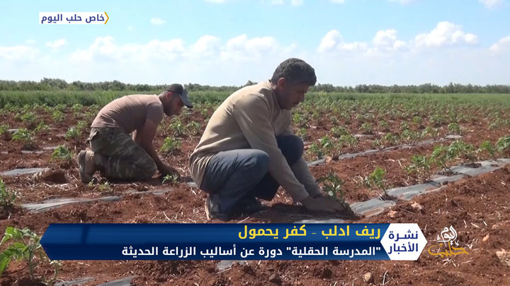 مئات المزارعين يتلقون دورة تدريبية عن أساليب الزراعة الحديثة بريف إدلب