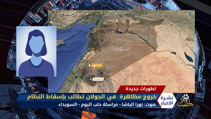 مداخلة مراسلة حلب اليوم نورا الباشا – خروج مظاهرة في الجولان تطالب بإسقاط النظام