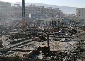 ميليشيا “حزب الله” تعلق على حريق مخيم للاجئين السوريين في لبنان