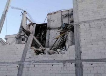 جرحى بانهيار مبنى قيد الإنشاء في مدينة حمص