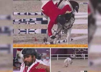 تهكم وسخرية بعد سقوط فارس موالي للنظام من حصانه في أولمبياد طوكيو