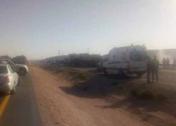 احتراق صهريج يوقف حركة السير بين الأردن وسوريا عبر معبر “نصيب – جابر”