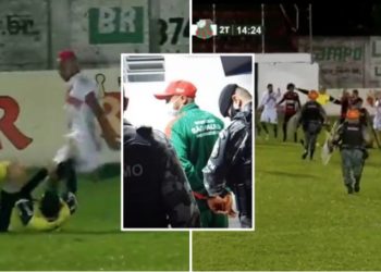 ركله على رأسه بشكل مباشر.. اعتقال لاعب بتهمة الشروع في القتل لحكم مباراة في البرازيل