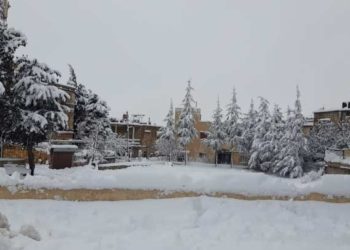 بعد العاصفة الثلجية.. طرقات مغلقة وكهرباء مقطوعة في ريف دمشق