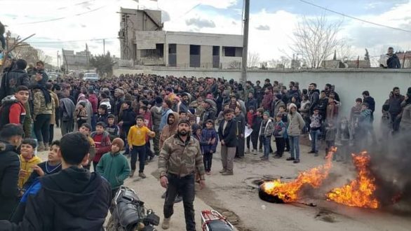 احتجاجات بريف حلب الشمالي