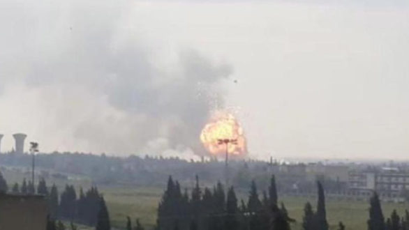 انفجار مستودع ذخيرة ريف حمص قوات النظام