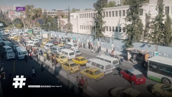 جانب من الازدحام وسط العاصمة دمشق 