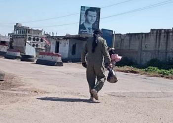 صورة خاصة لحاجز قرية المختارية بريف حمص الشمالي