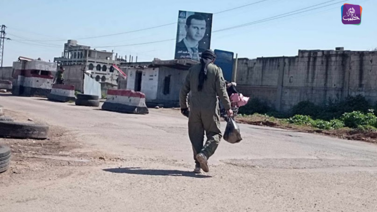 صورة خاصة لحاجز قرية المختارية بريف حمص الشمالي