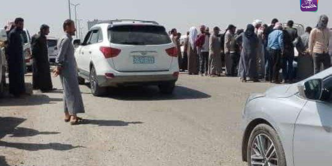 احتجاجات الأهالي في بلدة الحوايج بريف دير الزور