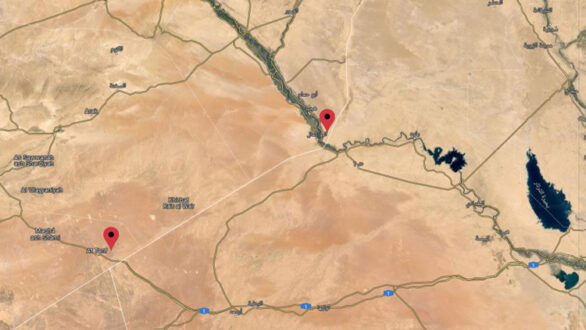 صورة تعبيرية توضح نقطتي البوكمال والتنف على الحدود السورية العراقية