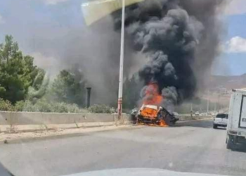 صورة متداولة لاستهداف ياسر قرنبش القيادي في حزب الله - سوريا