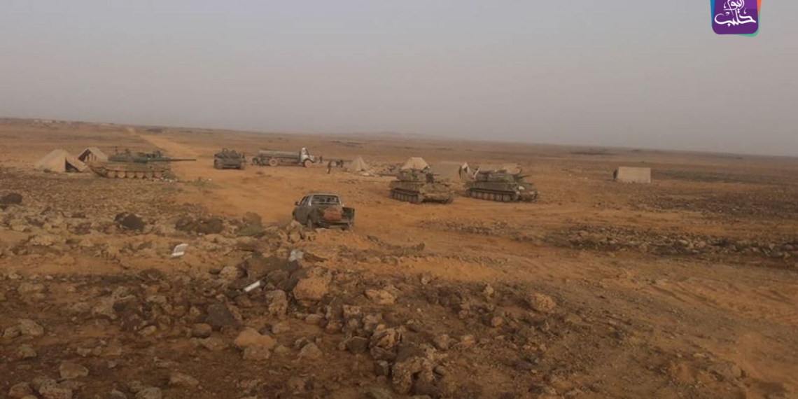الصورة خاصة - انتشار لعناصر سلطة الأسد في البادية السورية