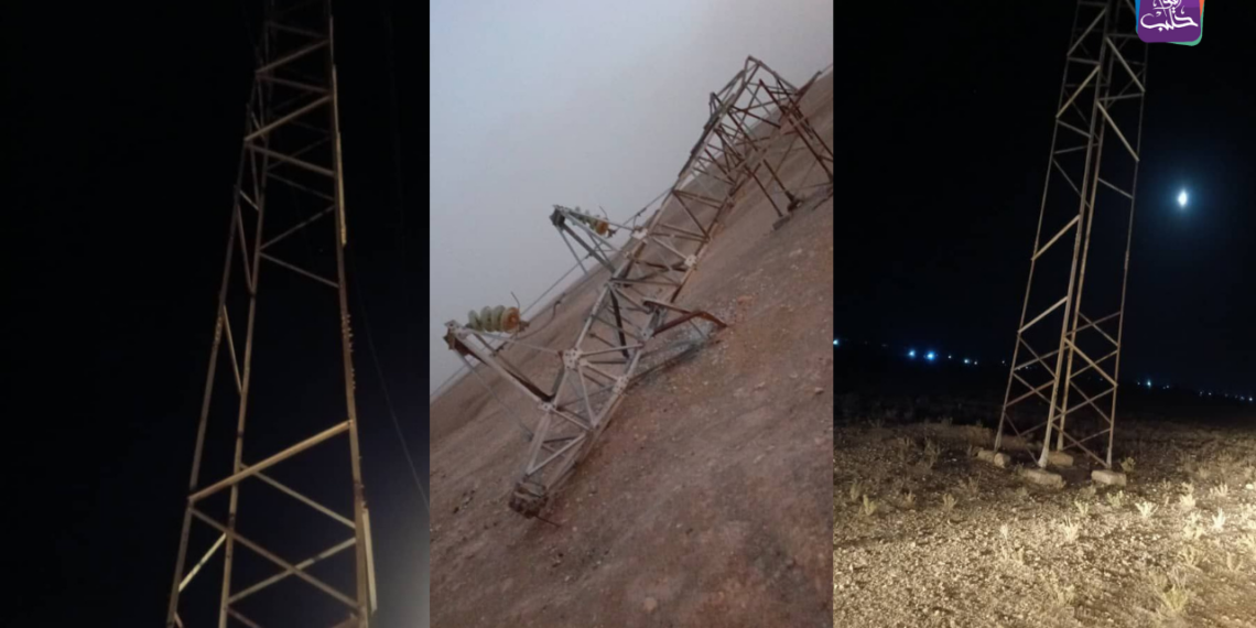 أبراج الطاقة الكهربائية في ريف دير الزور الغربي