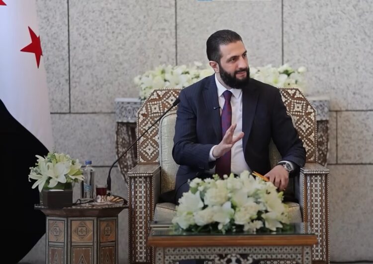 الرئيس الشرع: تفاجأتُ بوجود عقوبات مفروضة على سوريا قبل أن أُُخلق، ونركّز على التنمية الاقتصادية للبلاد وفتح صفحة جديدة مع لبنان