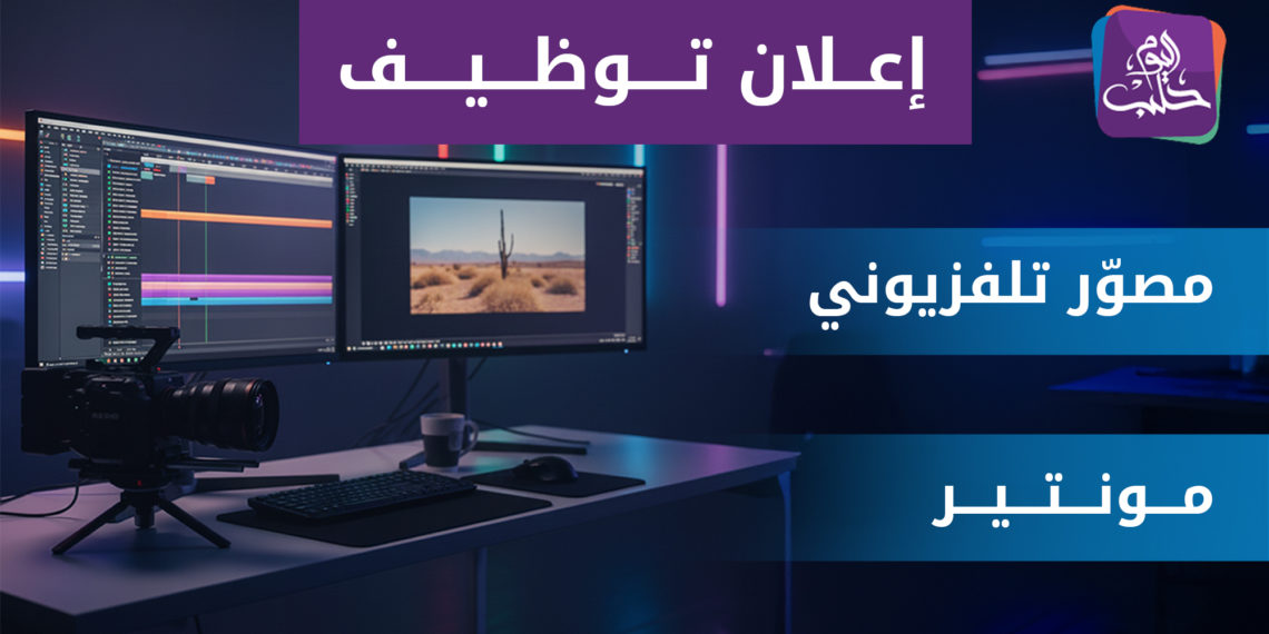 قناة حلب اليوم تعلن عن حاجتها للتعاقد مع مصوّر ومونتير للعمل ضمن فريقها في مدينة حلب.. التفاصيل في الرابط