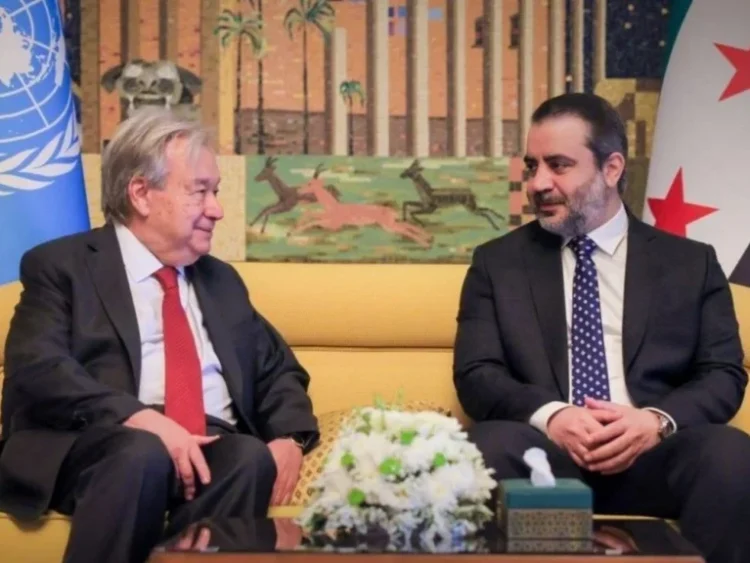 الشيباني يستقبل غوتيريش في دمشق