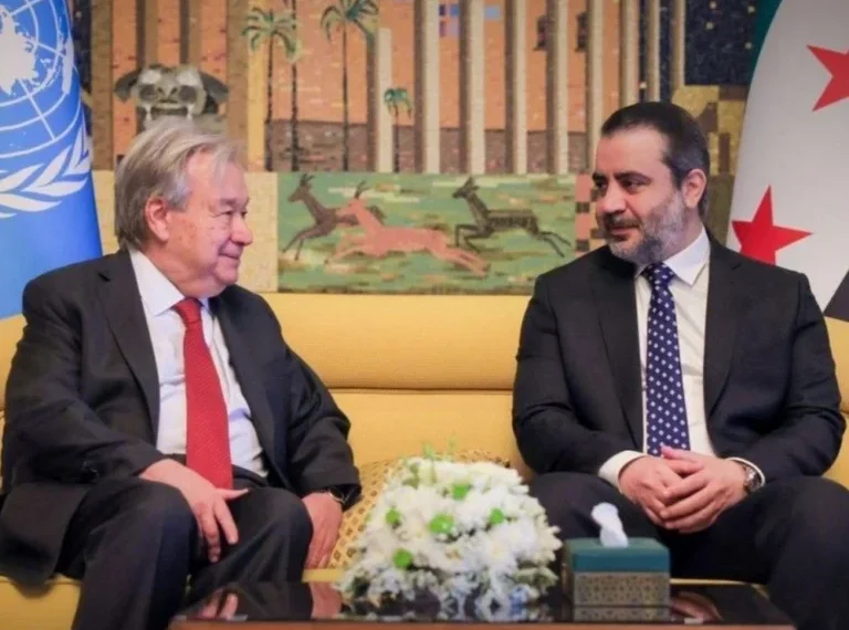 الشيباني يستقبل غوتيريش في دمشق