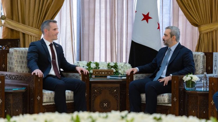 حفل استقبال لوفد اقتصادي أمريكي في مقر الخارجية بدمشق